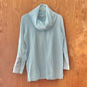 Tyler Böe cotton-cashmere cowl neck tunic, light blue, size small